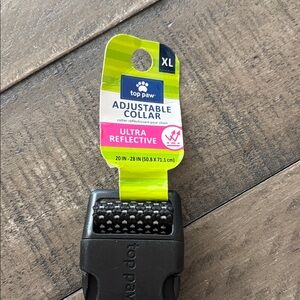 Top Paw Black and Neon Yellow Reflective Dog Collar XL